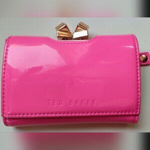 TED BAKER Pink Bow Small Tri Fold Wallet